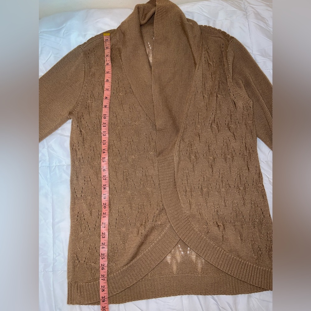 EUC Eileen Fisher Women's Brown Merino Wool Knit Cardigan Sweater Large - Picture 6 of 8